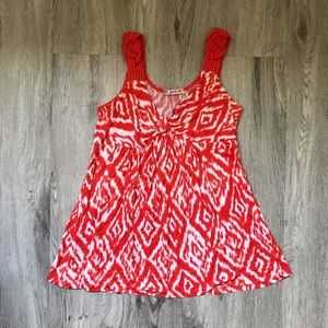 R Jeans Orange Ikat Print Tank Sleeveless